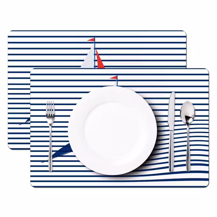 Set de table - Bateau - Eau - Abstrait - Bleu — 2