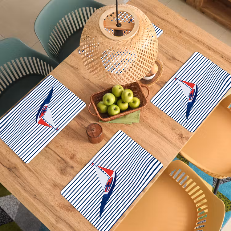 Set de table - Bateau - Eau - Abstrait - Bleu — 4