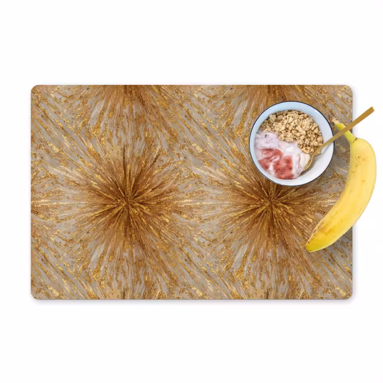 Set de table - Explosion - Abstrait - Or - Blanc — 1