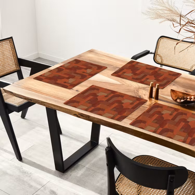 Set de table - Géométrique - Abstrait - Texturé - Marron — 3