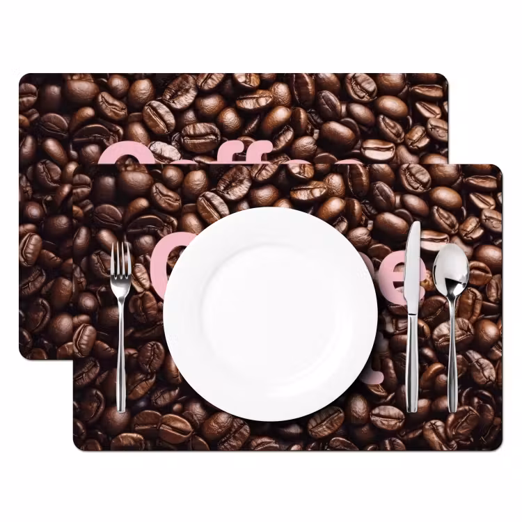 Set de table - Coffee First - Grains de café - Rose — 2