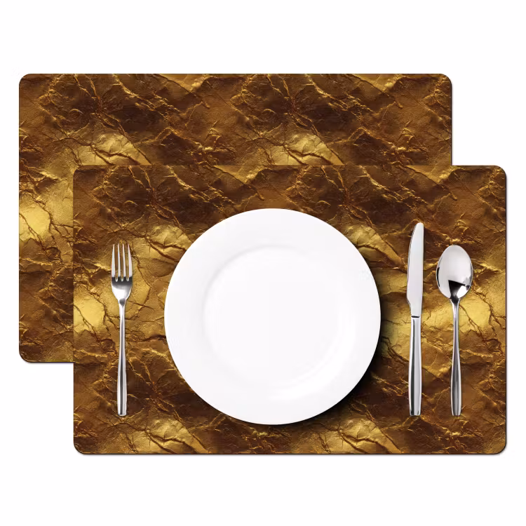 Set de table - Feuille d'or - Texture - Or — 2