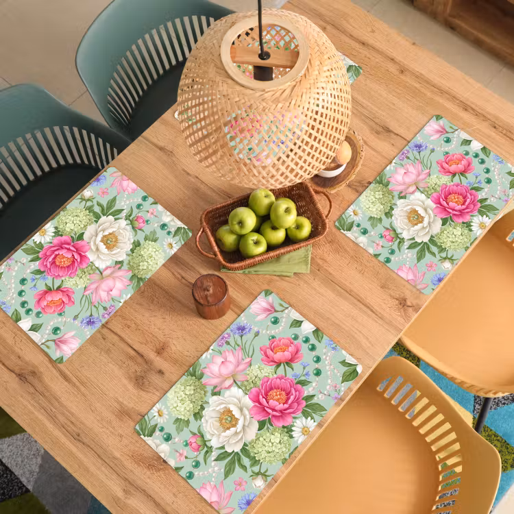 Set de table - Fleurs - Motif - Botanique - Vert — 4