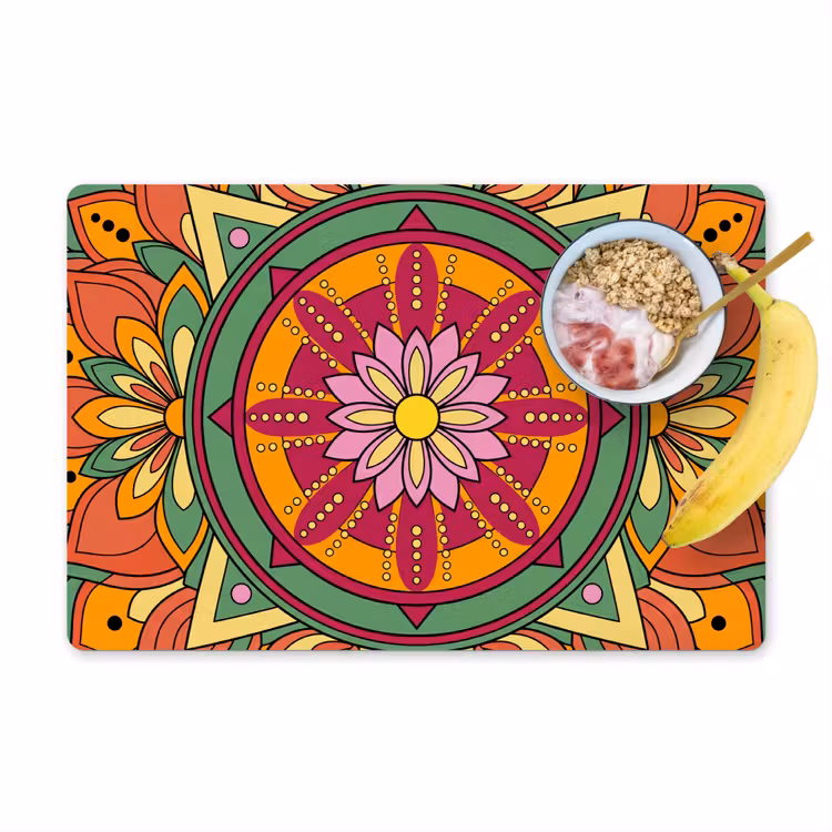 Set de table - Mandala - Fleurs - Abstrait - Coloré — 1