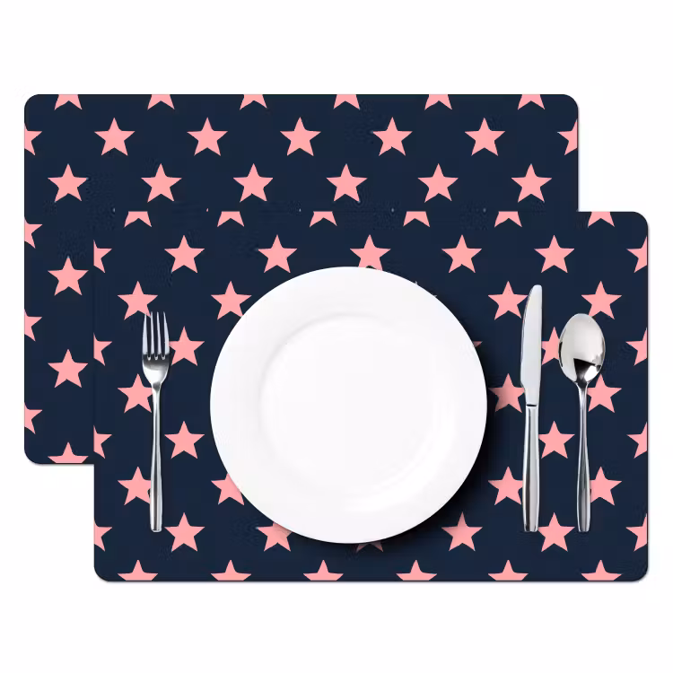 Set de table - Motif - Étoiles - Rose — 2