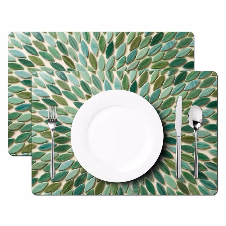 Set de table - Motif - Feuille - Vert - Abstrait — 2