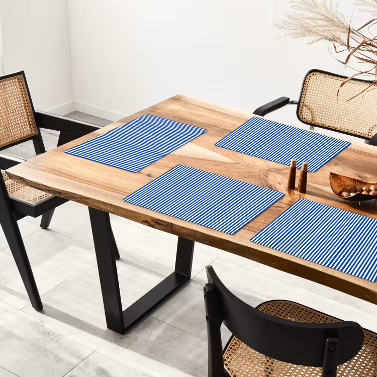 Set de table - Classique - Rayures - Bleu — 3