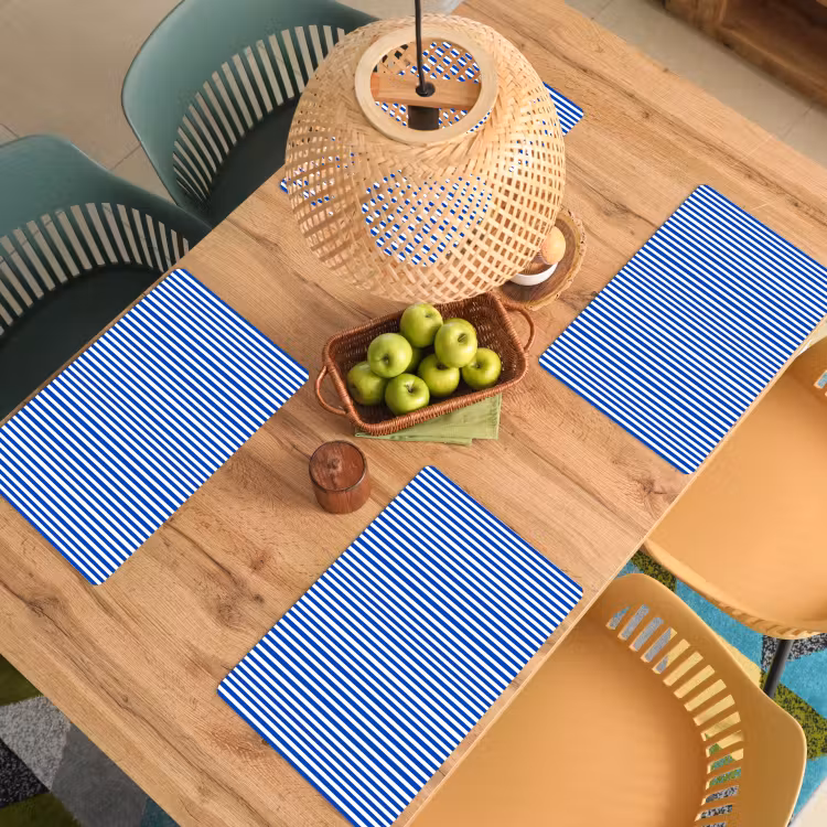 Set de table - Classique - Rayures - Bleu — 4