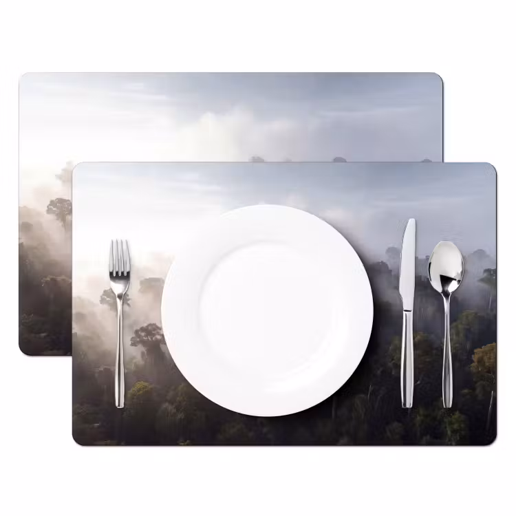 Set de table - Forêt - Brouillard - Nature - Vert — 2