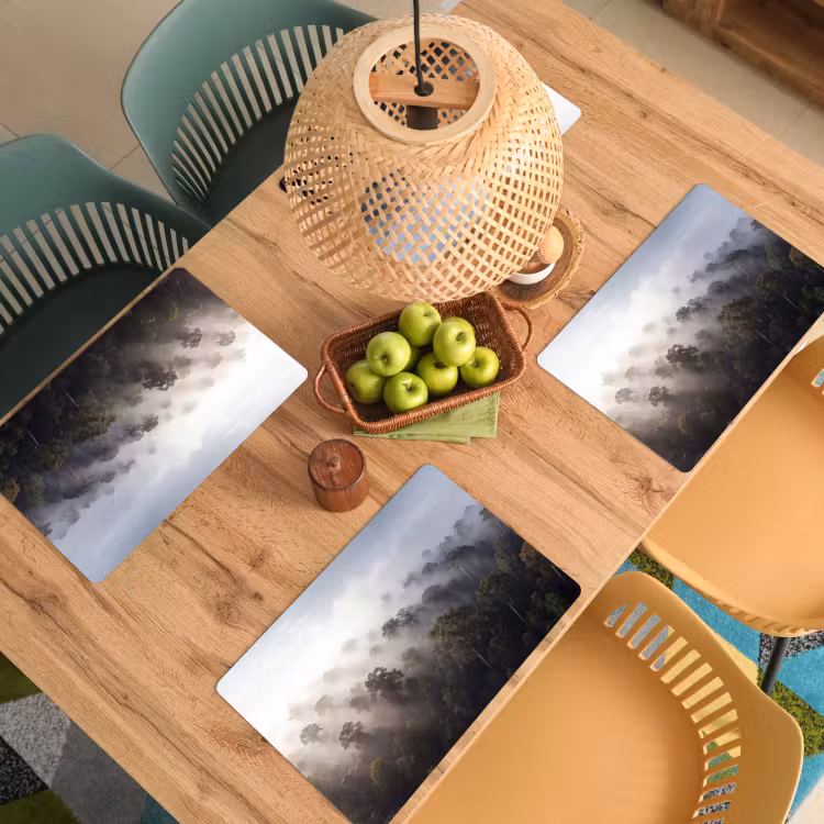 Set de table - Forêt - Brouillard - Nature - Vert — 4