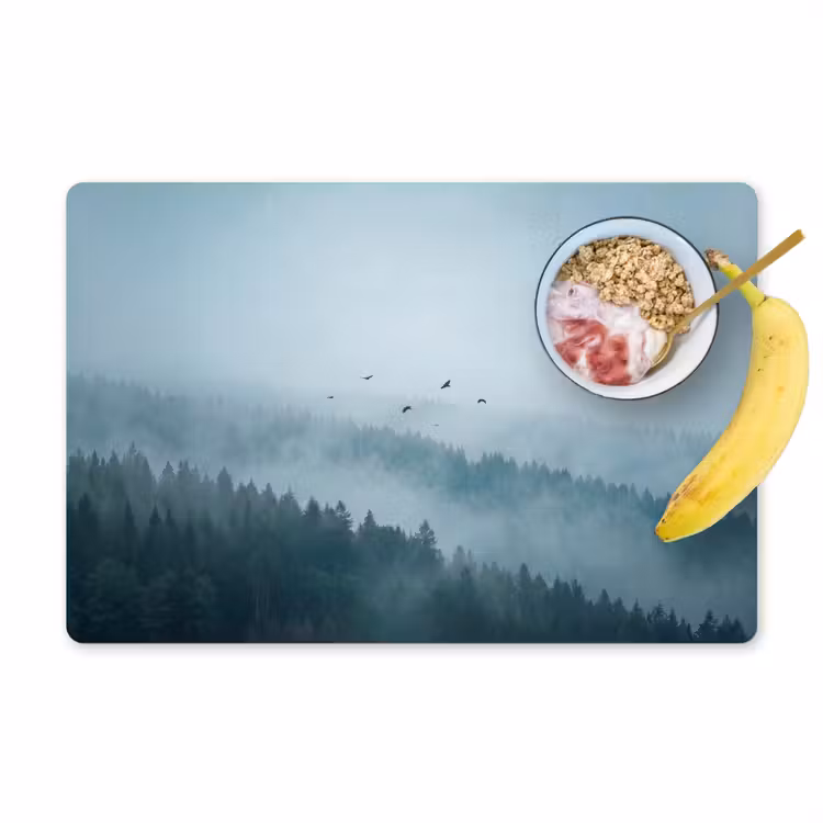 Set de table - Forêt - Brouillard - Oiseaux - Nature - Vert — 1