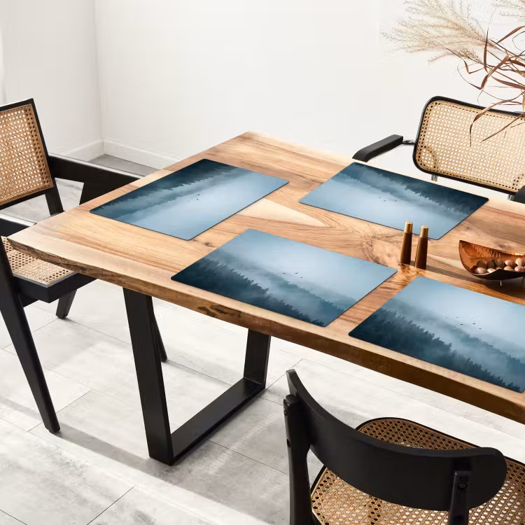Set de table - Forêt - Brouillard - Oiseaux - Nature - Vert — 3