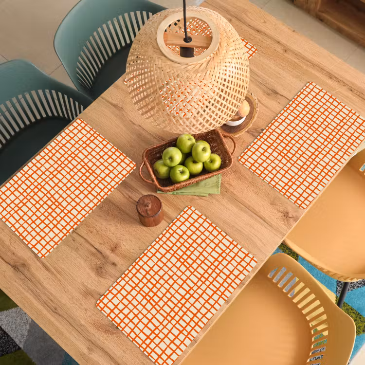 Set de table - Motif - Lignes - Orange — 4