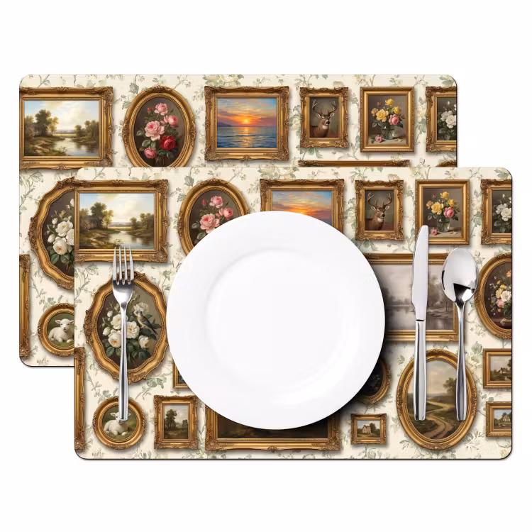 Set de table - Fleurs - Rose - Nature morte - Classique — 2