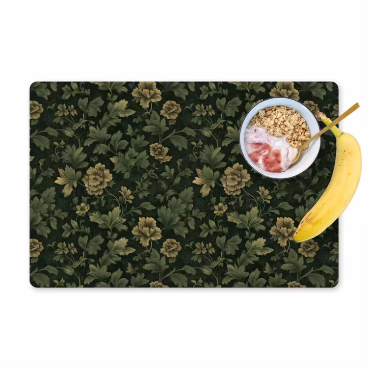 Set de table - Foncé - Vert - Or - Botanique — 1