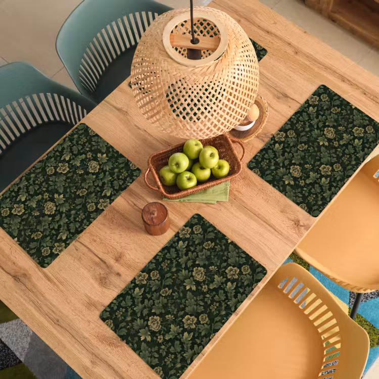 Set de table - Foncé - Vert - Or - Botanique — 4