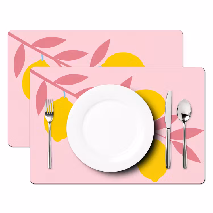 Set de table - Fruit - Branche - Nature - Abstrait - Rose — 2