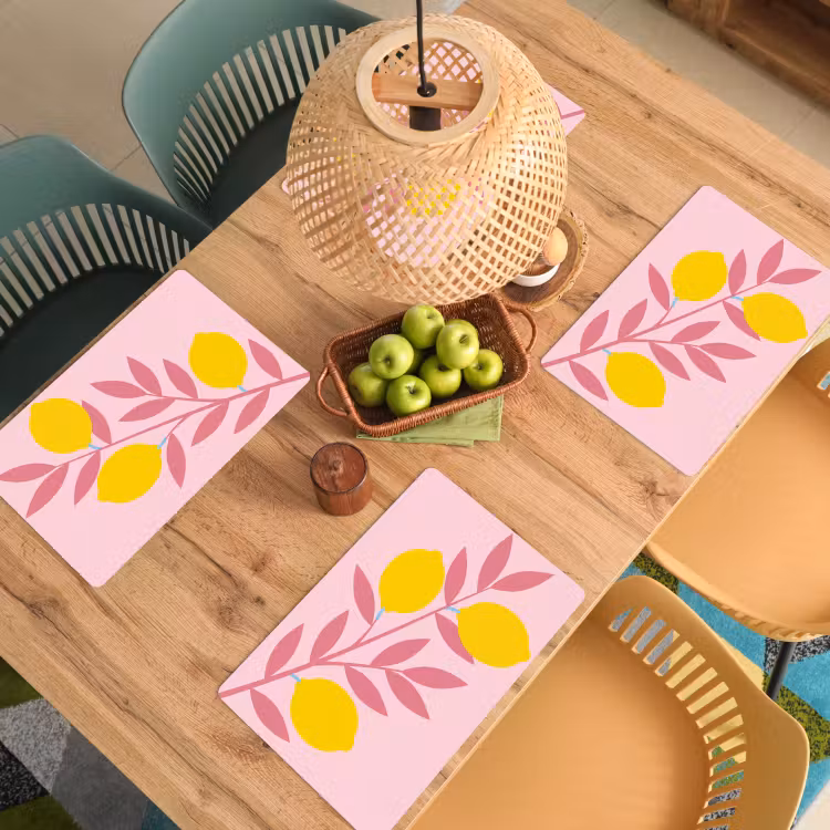 Set de table - Fruit - Branche - Nature - Abstrait - Rose — 4