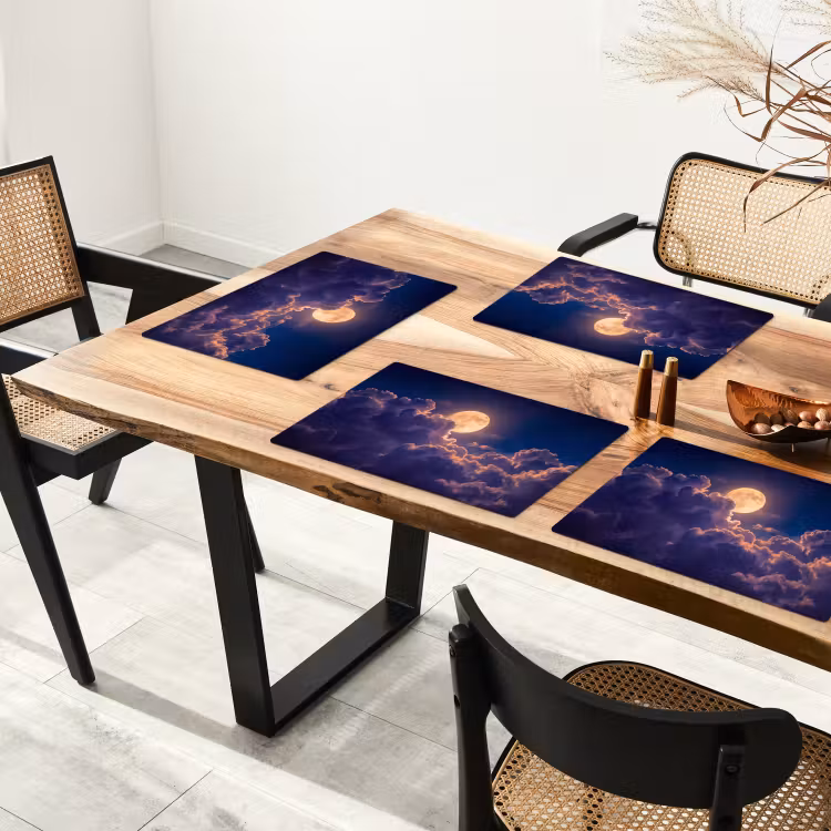 Set de table - Lune - Nuages - Nuit - Orange — 3