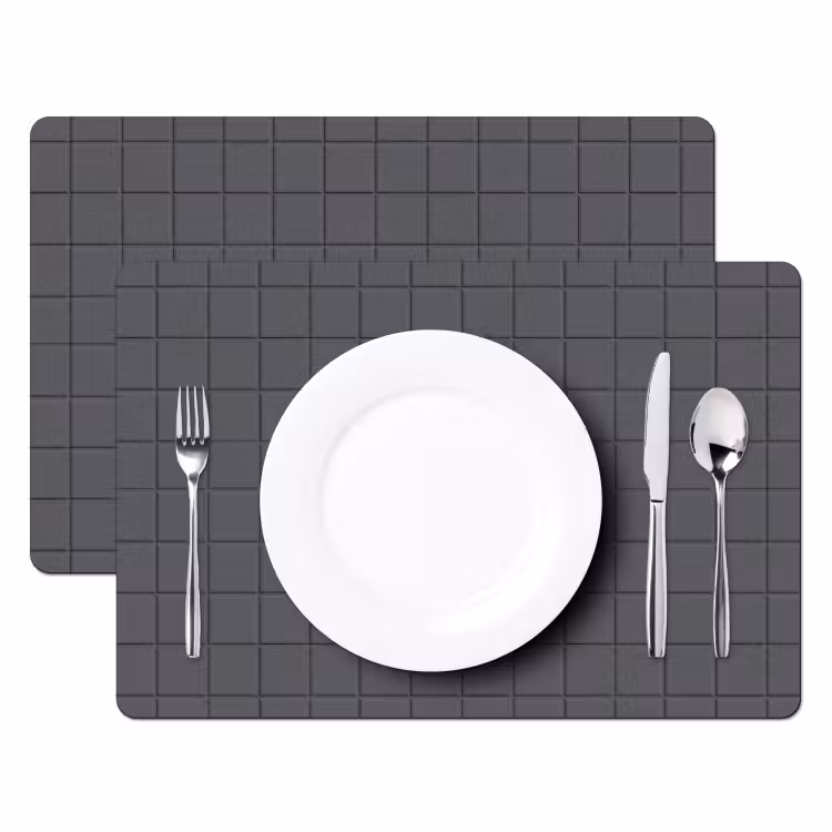 Set de table - Motif - Carrelage - Graphite - Gris — 2