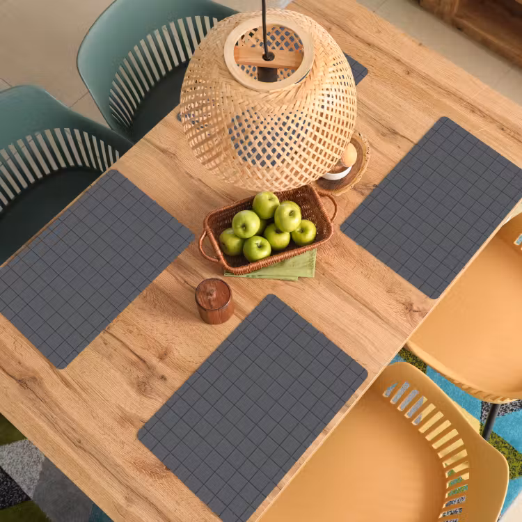 Set de table - Motif - Carrelage - Graphite - Gris — 4