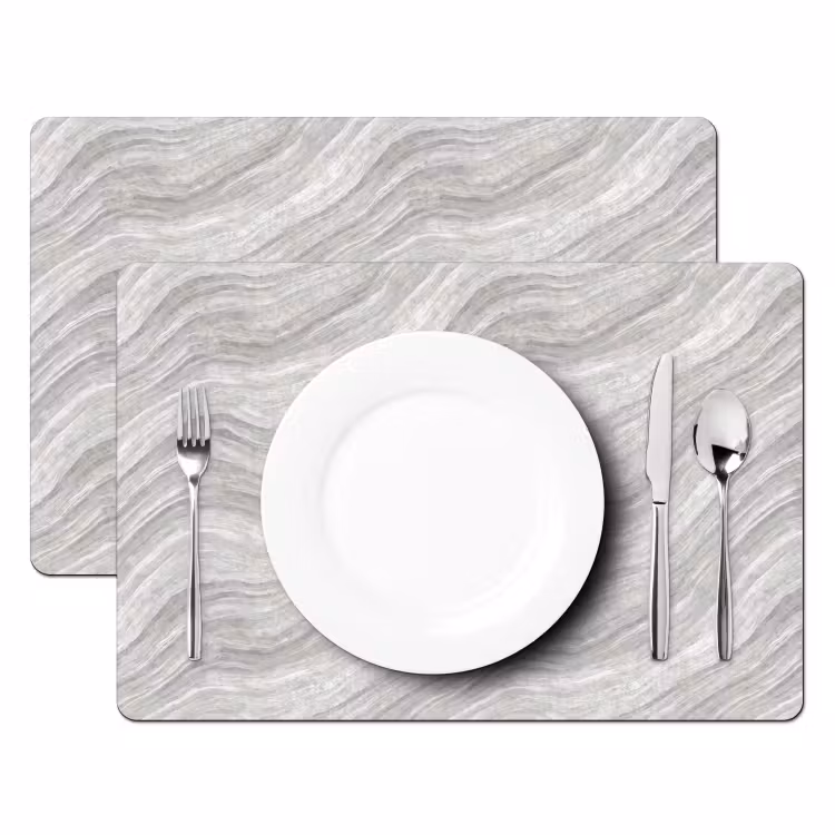 Set de table - Motif - Clair - Blanc - Gris — 2