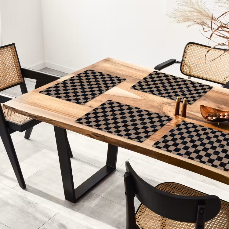 Set de table - Motif - damier - marbre — 3