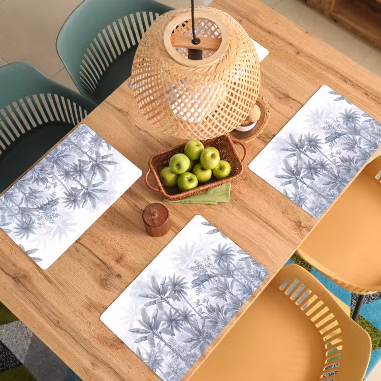 Set de table - Chat - Forêt tropicale - Moderne - Gris — 4