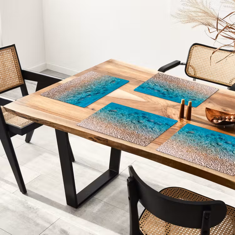 Set de table - Eau - Galets - Nature - Dynamique - Turquoise — 3