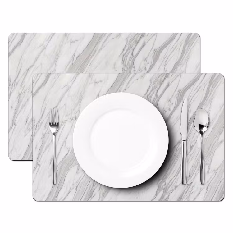 Set de table - Marbre - Blanc - Gris - Texturé - Moderne — 2