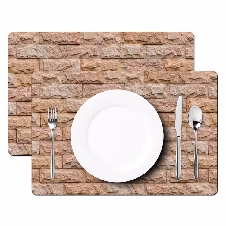 Set de table - Mur - Pierre - Brut - Texture - Beige — 2