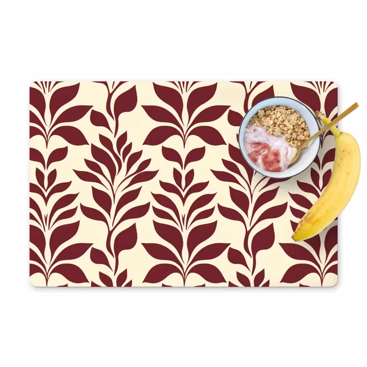 Set de table - Abstrait - Feuilles - Bourgogne — 1