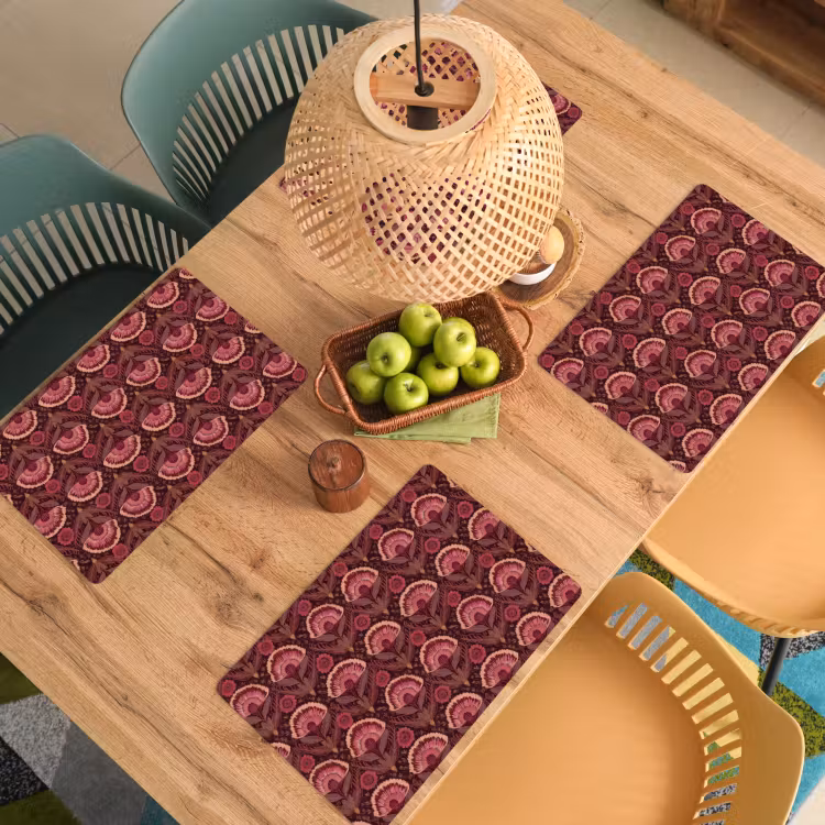 Set de table - Antiquités - Fleurs - Coloré — 4