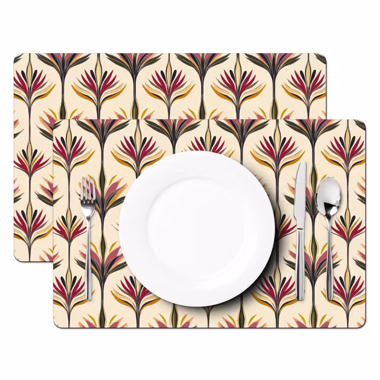 Set de table - Éventail - Motif - Coloré — 2