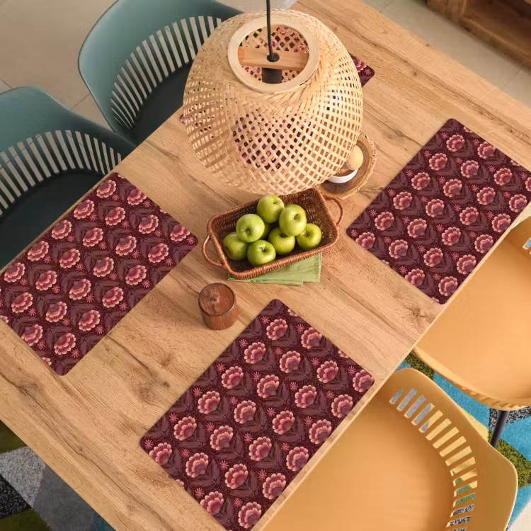 Set de table - Fleurs - Eventail - Violet — 4