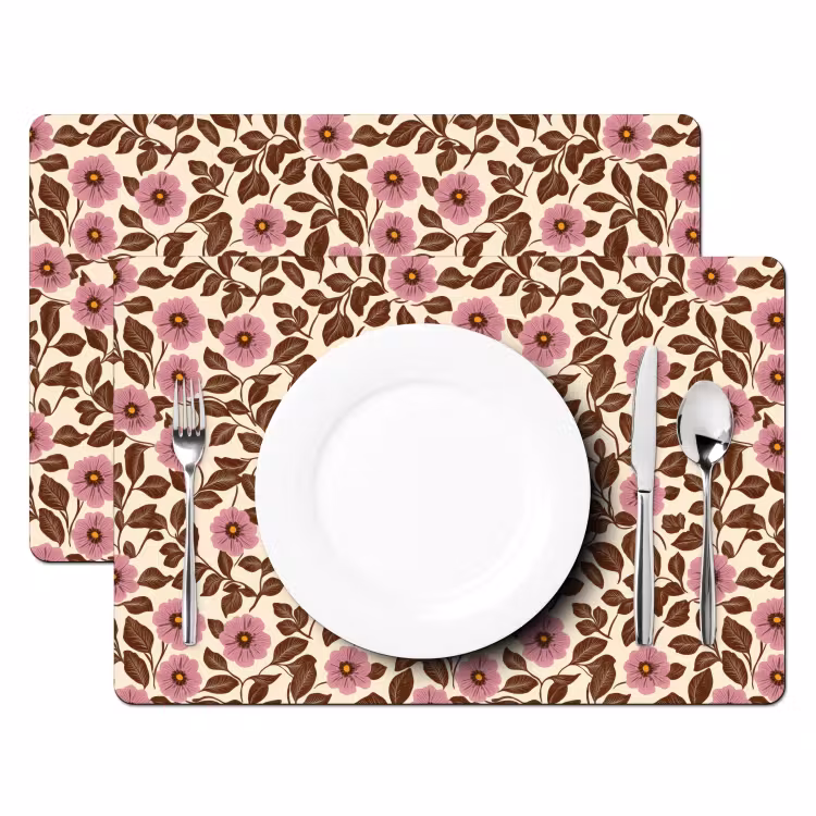Set de table - Fleurs - feuilles - colorées — 2