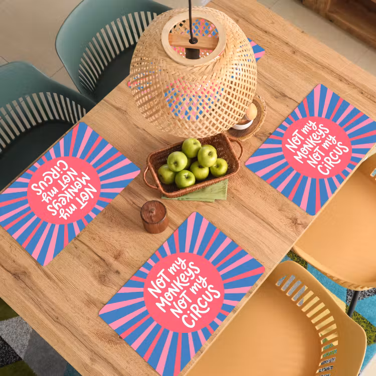 Set de table - Citation - Graphisme - Abstrait - Rose - Bleu — 4