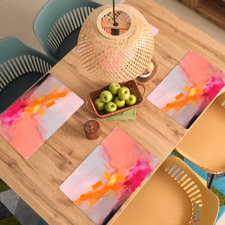 Set de table - Abstrait - Coloré - Moderne - Rose — 4