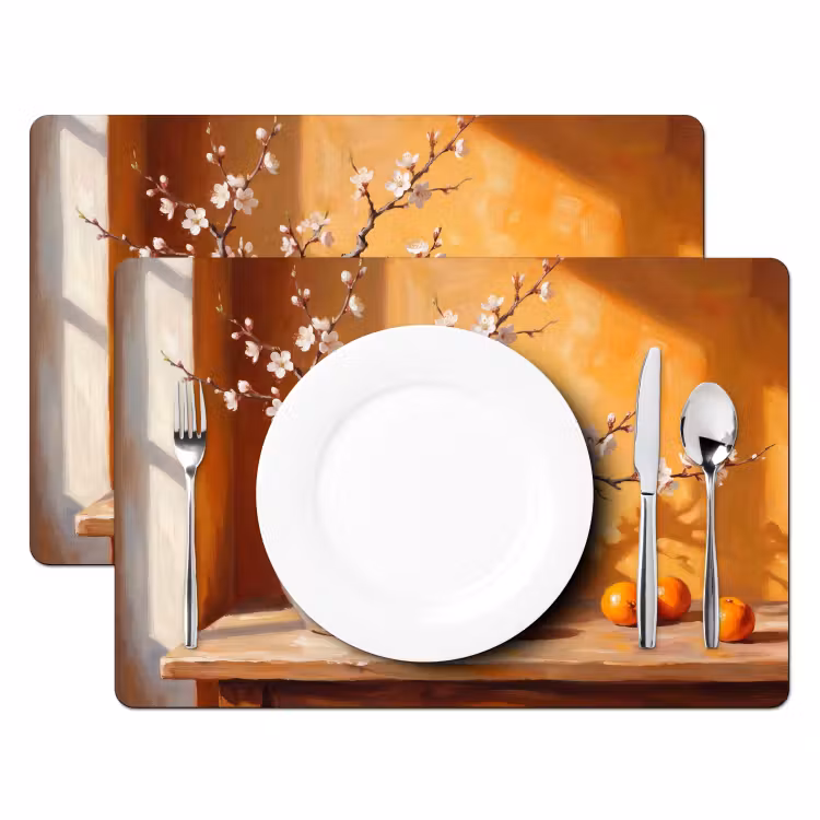 Set de table - Fleurs blanches - Nature morte — 2