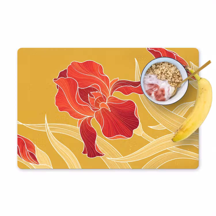 Set de table - Fleurs - Illustration - Rouge — 1