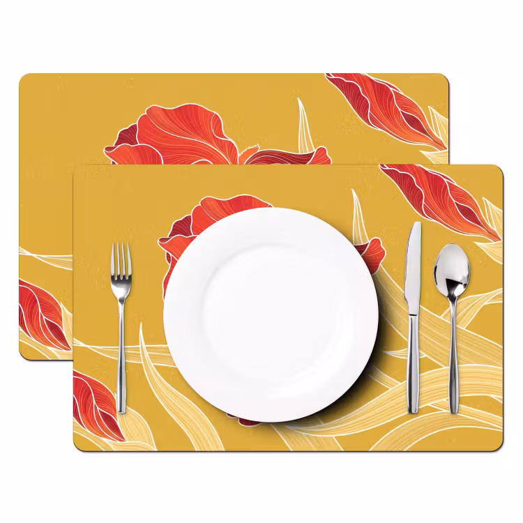 Set de table - Fleurs - Illustration - Rouge — 2