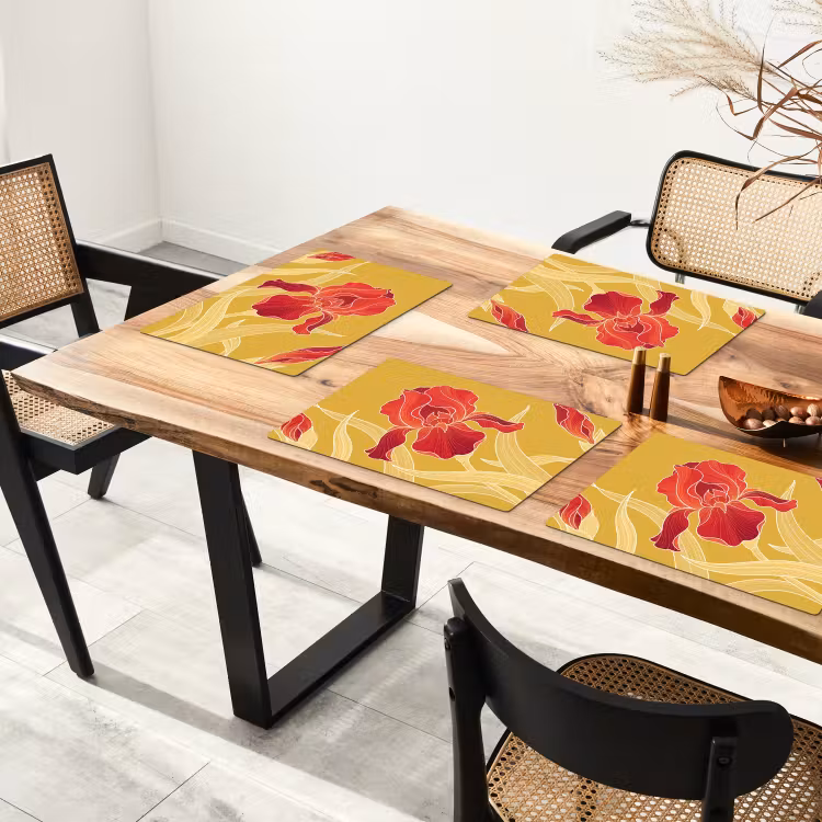 Set de table - Fleurs - Illustration - Rouge — 3
