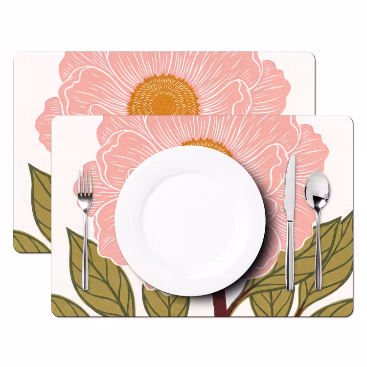 Set de table - Fleurs - Rose - Illustration — 2