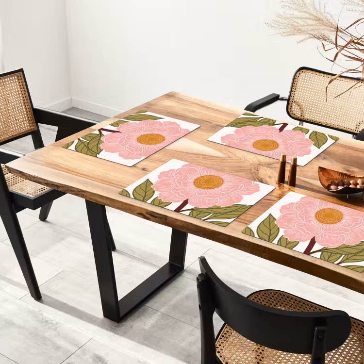 Set de table - Fleurs - Rose - Illustration — 3