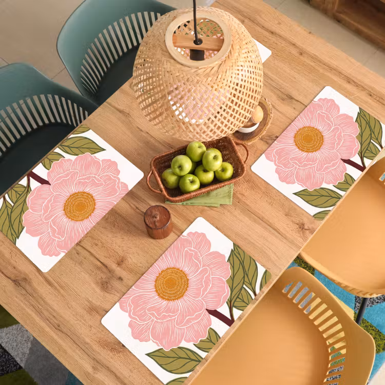 Set de table - Fleurs - Rose - Illustration — 4