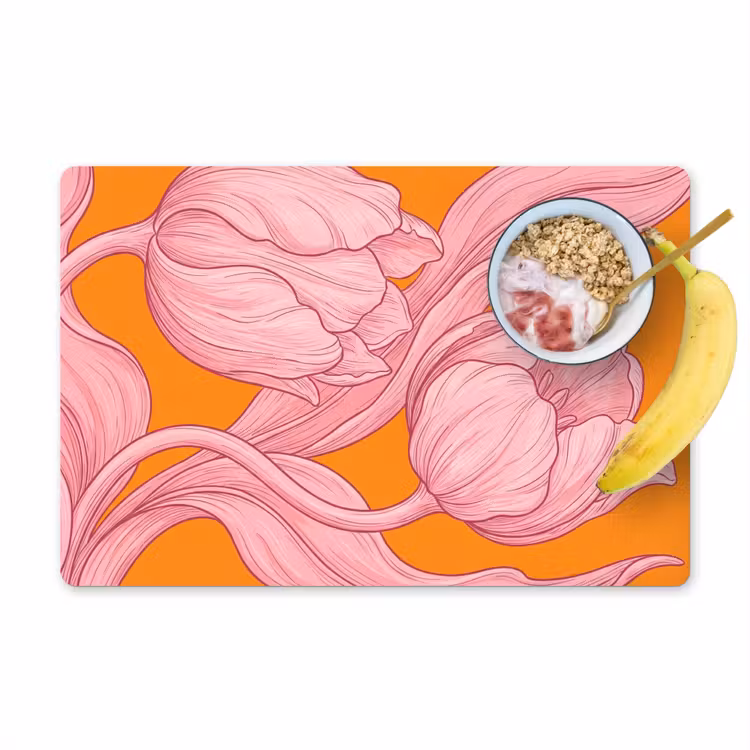 Set de table - Fleurs roses - Moderne — 1