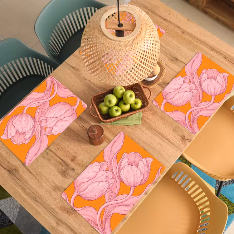 Set de table - Fleurs roses - Moderne — 4