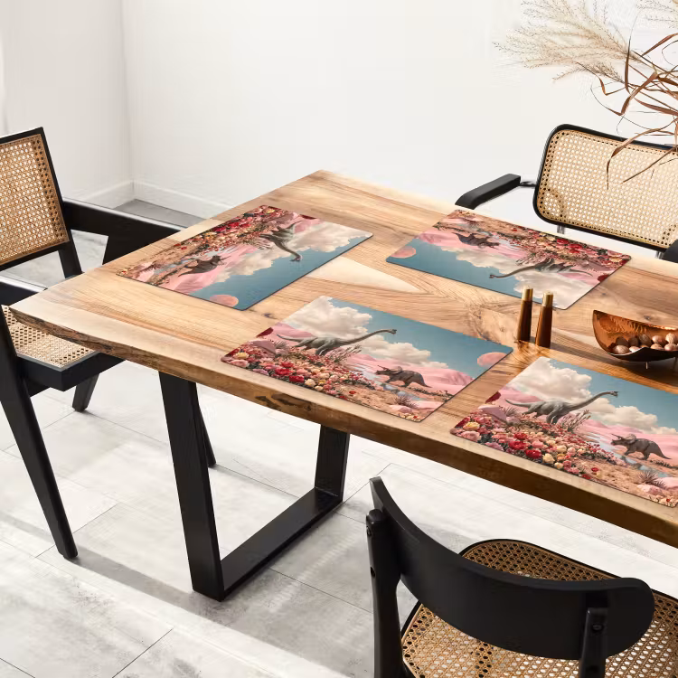 Set de table - Dinosaure - Rose - Paysage — 3