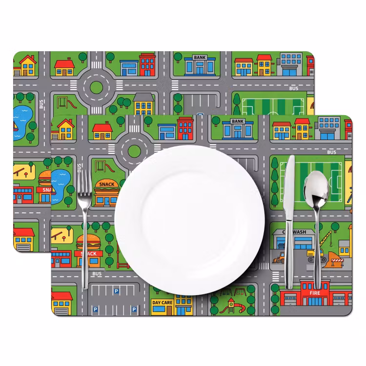 Set de table - Bâtiments - Rues - Enfants — 2