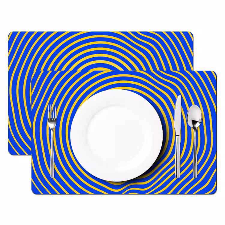 Set de table - Motif abstrait - Bleu — 2